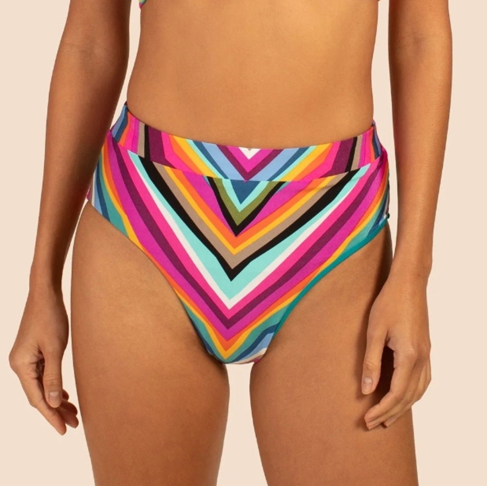 Trina Turk Louvie High Waisted Reversibe Bikini Bottom Size 6